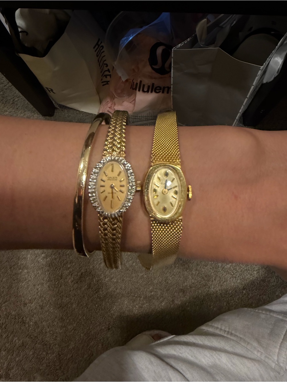 Gold-Tone Women's Bracelet Watch with Oval Face